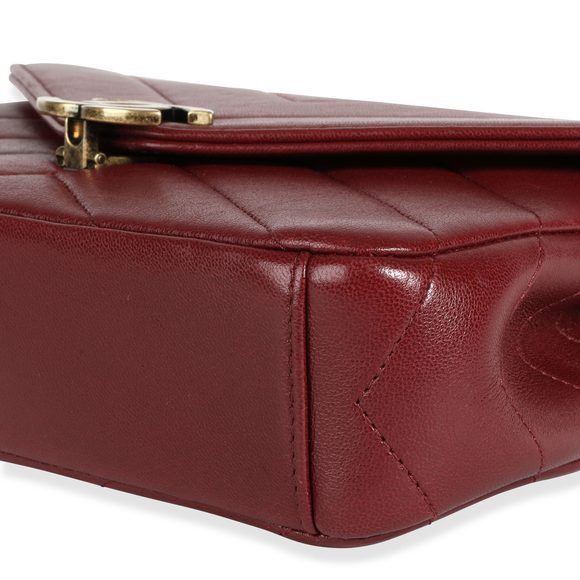Chanel Burgundy Chevron Lambskin Coco Envelope Mini Flap Bag - Picture 5 of 8